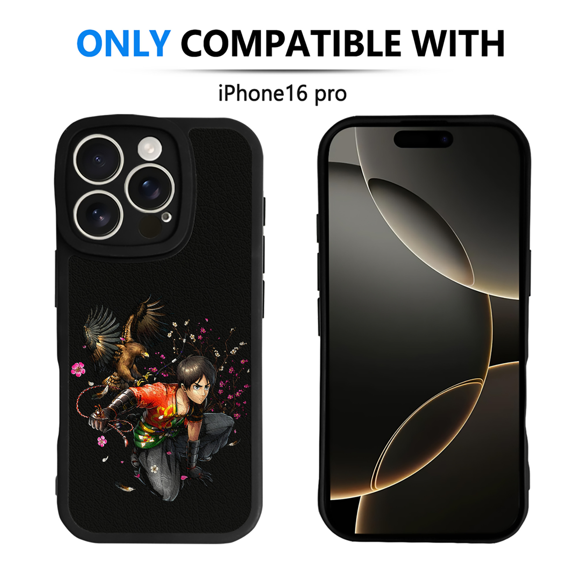 （画像用） 進撃の巨人 エレン･イェーガー Attack on Titan Eren Jäger 【iPhone 16シリーズ対応】シリコンスマホケース（レザー調） 材質：シリコン